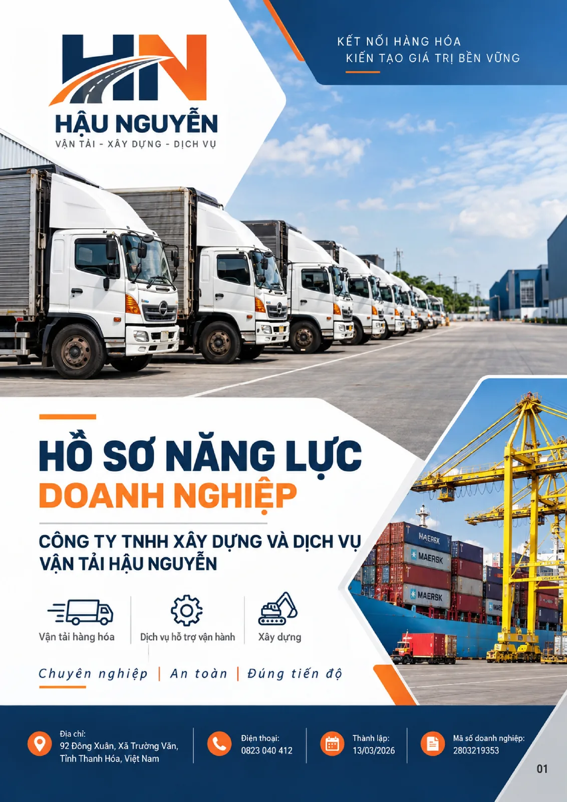 Trang bìa hồ sơ năng lực Hậu Nguyễn